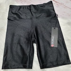 BLACK FOIL MONO B BIKER SHORTS BLACK SIZE S